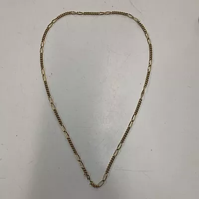 Vintage Signed MONET Gold Tone Figaro Link Necklace Unisex 32” Thick Excellent • $20