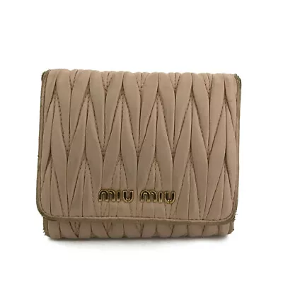 MIU MIU Logo Gather Leather Trifold Wallet/9Y0121 • £0.80