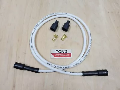 Ton's 48  Straight Universal 8mm White Silicone Spark Plug Wire Kit Motorcycle • $21.99