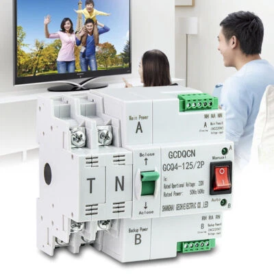 £19.99 • Buy Dual Power 2P 63A 220V Changeover Switches Smart Automatic Transfer Switch Home