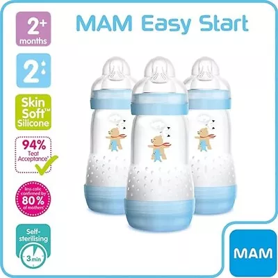 MAM Easy Start Self Sterilising Anti-Colic Baby Bottle Pack Of 3 (3 X 260 Ml) • £20.55