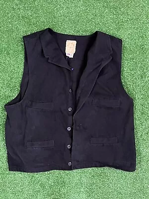 $10 • Buy Vintage Wah Maker 3XL USA Made Western Cowboy Denim Vest True West Waistcoat