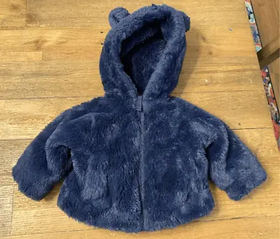 Eddie Bauer 3-6 Month Baby Quest FauxShearling Fleece Jacket Blue • $11.72