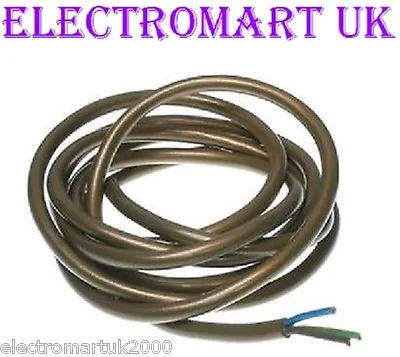 3 Core Gold Lighting Cable Flex Wire 0.5mm 3 Amp Length 5m • £5.98