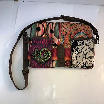 Desigual Womens Multi Color Crossbody Shoulder Bag Colorful Jeweled Lizard • $40