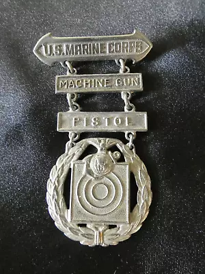 Vintage U.s. Marine Corps Machine Gun Pistol Marksman Medal • $9.99