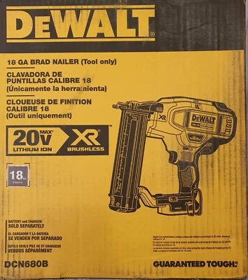 $265.97 • Buy DEWALT DCN680B 20V MAX XR 18-Gauge Cordless Brad Nailer (Bare Tool) - NIB