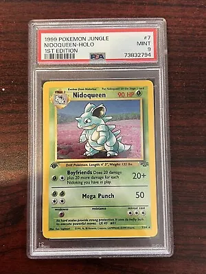 $12.50 • Buy 1999 Pokemon Jungle 1st Edition Nidoqueen Holo Rare 7/64 PSA 9 MINT