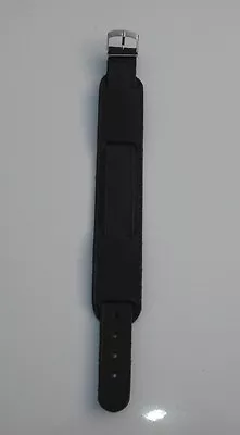 ONE X Quality Black Military  WW1 Trench Style Leather Watch Strap 20mm. • £9.99