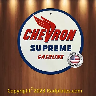 Chevron Supreme Gasoline Gas Oi Vintage Design Sign Metal Decor Gas And Oil Sign • $17.97