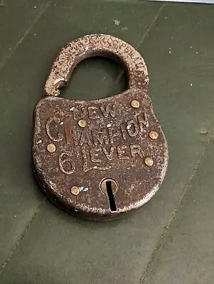 Vintage New Champion 6-lever With Pad Lock By Miller Lock. Co. Pa. No Key • $3