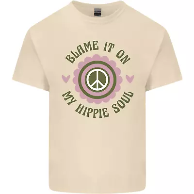 Blame It On My Hippy Soul 60s 70s Flower Power Mens Cotton T-Shirt Tee Top • $9.93