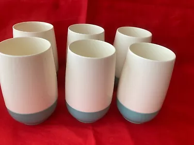 Retro Bopp-Decker Vacron - Set Of 6  Insulated Tumblers 5  Turquoise/White • $19.99