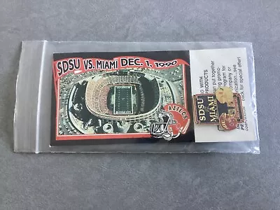 1990 San Diego State/Miami Hurricanes San Diego Game Pin-NEW • $5