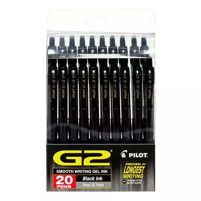 (20 Pens Per Pack)Pilot G2 Retractable Gel Ink Pens Fine Point Black • $18.44