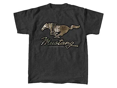 Ford Mustang Realtree Camo Camoflauge Running Horse Gray Graphic T-Shirt - 2X • $27.10