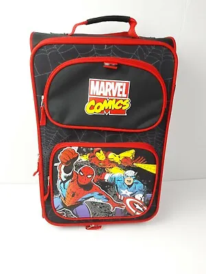 Marvel Comics Captain America Spiderman And Iron Man Rolling Pilot Suitcase • $47.99