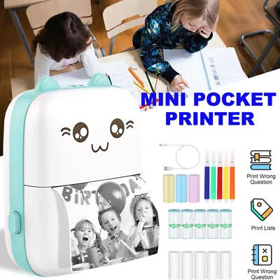 Mini Thermal Printer Sticker Printer Pocket Printer Photo Label Printing Machine • £18.90