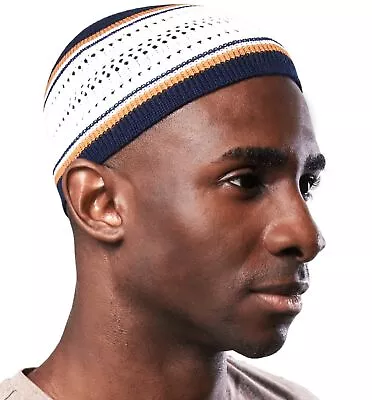 Tough Headwear Kufi Hat - Kufi Hats For Men Muslim Turkish Kufi Cap Navy Blue • $13.59