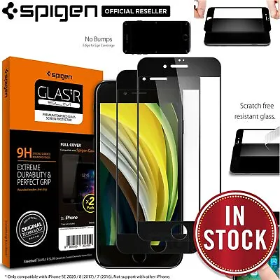 $24.99 • Buy For IPhone SE 3 2022 2020 8 7 Screen Protector SPIGEN GLAS.tR Full Cover 2 PCS