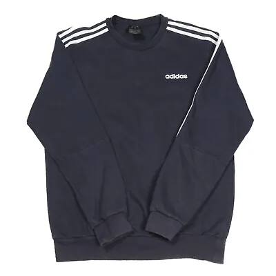 ADIDAS Three Stripe Sweatshirt Medium Jumper Top Pullover Vintage Retro Navy • $40.40