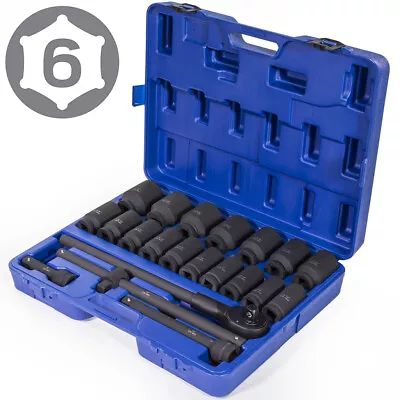 22 Pc Impact Socket Set 3/4  Drive Deep SAE Cr-Mo Extension Bar Sliding T-Bar • $139.99