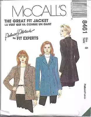 8461 UNCUT McCalls SEWING Pattern Misses Lined Jacket Palmer Pletsch Fit Experts • $4.89