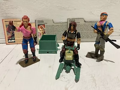 Gi Joe Lot Zartan Zandar Zarana Bundle W/file Cards/ New O-rings Swamp Sled • $24.50