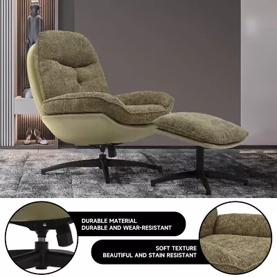 Swivel Egg Chair Lounge Armchair Lazy Lounger Sofa Home Office Executive Chairs • £209.95