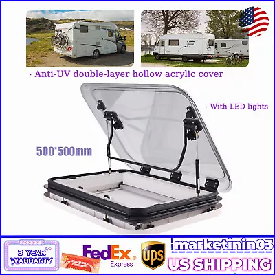 RV Caravan Motorhome LED Skylight Roof Window Hatch Roof Top Vent With LED Light • $350.55