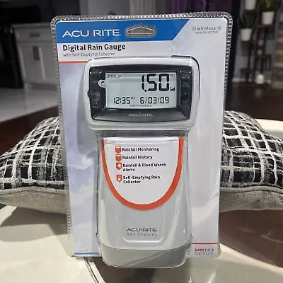 AcuRite Digital Rain Gauge Wireless Outdoor Sensor Self-Emptying Rain Collector • $35.38