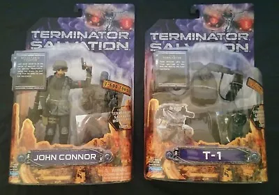 2008 Terminator Salvation John Connor With T-600 Bust And T-1.  New And MOC. • $65