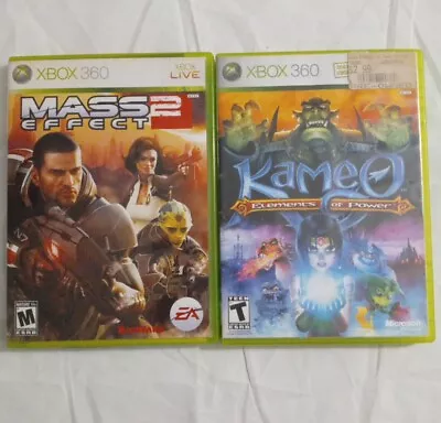 Bundle Of 2 XBOX 360 Games Mass Effect 2 Kameo *No Kameo Manual* Tested Working • $17.87