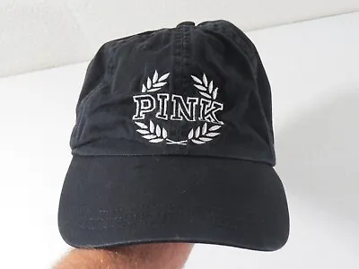 Pink Victoria's Secret Hat Womens Black Strapback Adjustable Ball Cap • $11.95