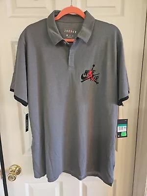 Nike Air Jordan Jumpman 23 Classics Men Polo Shirt Gray CK2228 091 • $31.99