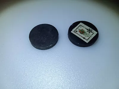 Ahoy: Shungite Disk Harmonizer Pair - Shungite 29.9 /soapstone 29.5 Mm #6064 • $10