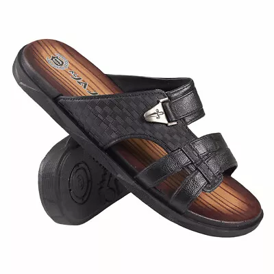 Mens Mules Gladiator Faux Leather Walking Sandals Summer Flip Flops Shoes Beach • £7.49