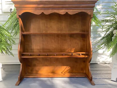 Vtg Ethan Allen Maple Wood Hutch China Cabinet Top For Dresser Bureau Sideboard • $85
