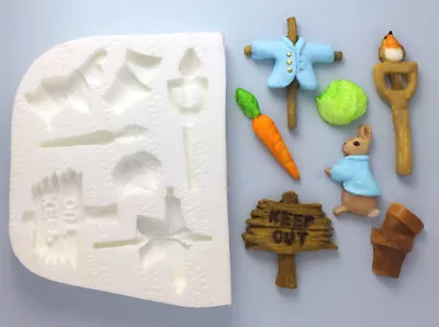 £9.50 • Buy Silicone Mould Beatrix Potter Peter Rabbit Inspired Garden, Bunny, Easter M167