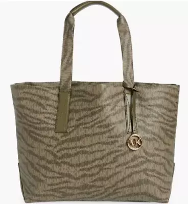 Michael Kors Handbag Large Purse Logo Animal Print Tote Green Color MSRP $298 • $78