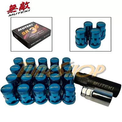 Muteki Lock Sr35 Wheels Lug Nuts 12x1.5 M12 1.5 Acorn Rims Close End 20 Blue U • $72.95