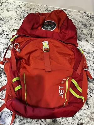 Osprey Jet 18 Backpack Red Hiking Travel Bag Lightweight Hydration Chest Lumbar • $36.79