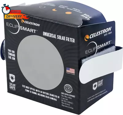 – Eclipsmart Safe Solar Eclipse Telescope And Camera Filter – Meets ISO 12312-2: • $35.99