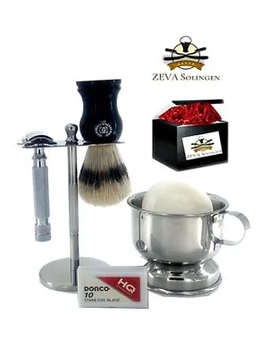 Classic Double Edge Safety Razor Shaving Set For Men Wet Shave 5pc Kit Xmas Gift • $22.49