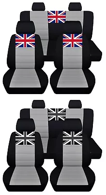 Car Seat Covers Mini Cooper 2000-2015 Black Silver Front Rear Seats ABF • $179.99