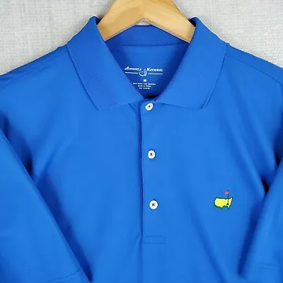 AUGUSTA NATIONAL Size Medium Mens Blue Performance Golf Polo Sport Shirt Masters • $67