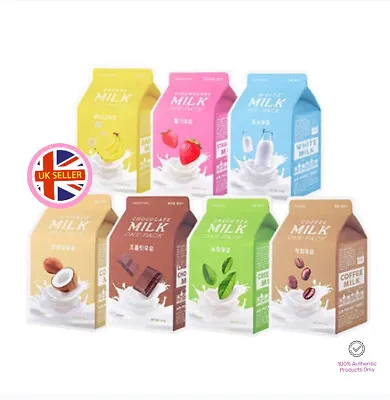 *UK SELLER* APIEU Milk Extract Infused Milk One Pack Sheet Masks Assorted Korean • £1.99