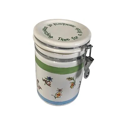 Disney Winnie The Pooh Canister Cookie Jar Piglet Tigger Eeyore Garden Vintage • $37.49