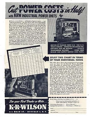 1948 K.R. Wilson Industrial Power Units Ad: KRW Ford V-8 Engines - Buffalo NY • $17.76