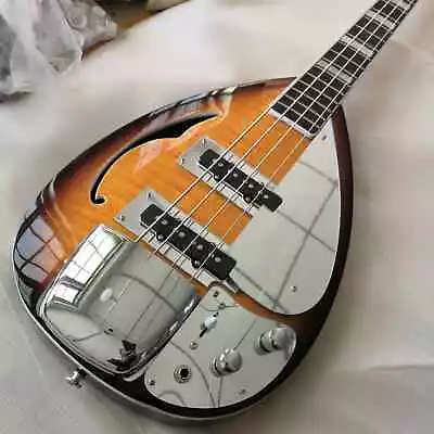 4 Strings Sunburst Tear Drop Vox Phantom Electric Bass Guitar Semi Hollow Body • $309